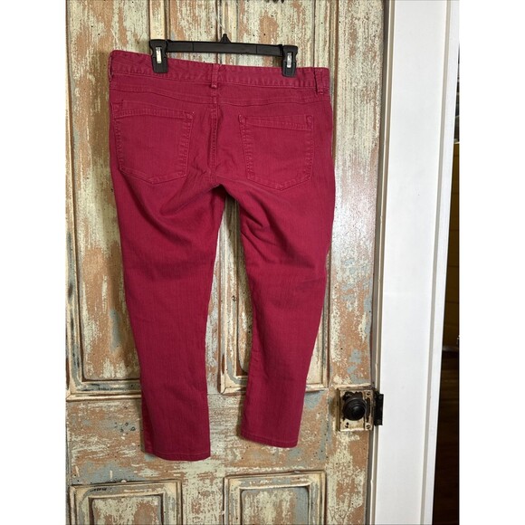 Express Jeans Womens Size 10 Raspberry/ Hot Pink Low Rise Straight Jeans - Picture 4 of 5
